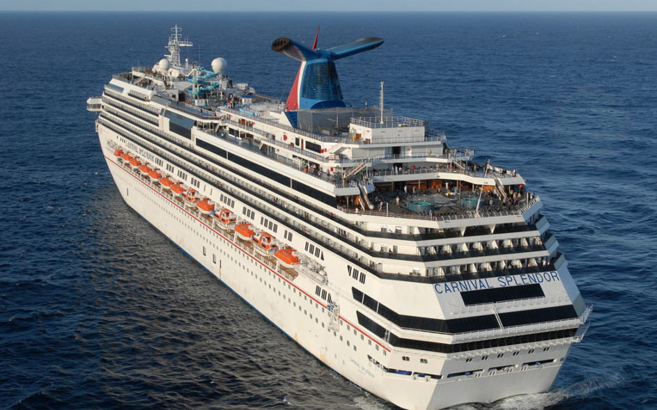 Gorgeous Carnival cruise ship docked in an aquamarine bay