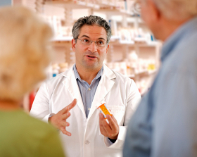 Friendly pharmacist explains your prescription