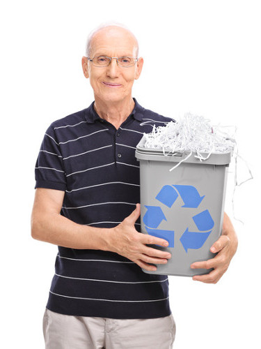Mature gentleman ready to declutter and recycle