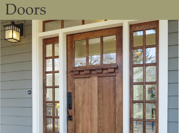 A beautiful wooden door with craftsman details
