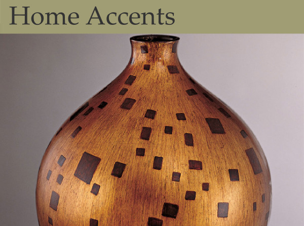 This coppery vase has ethnic and urban influences