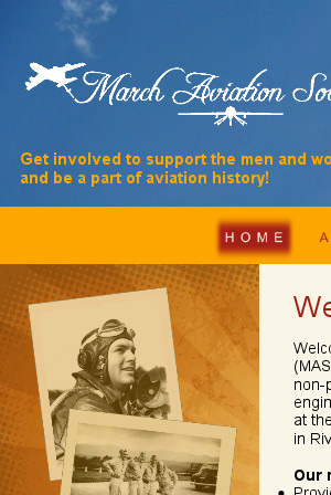 March Aviation Society Website Snapshot